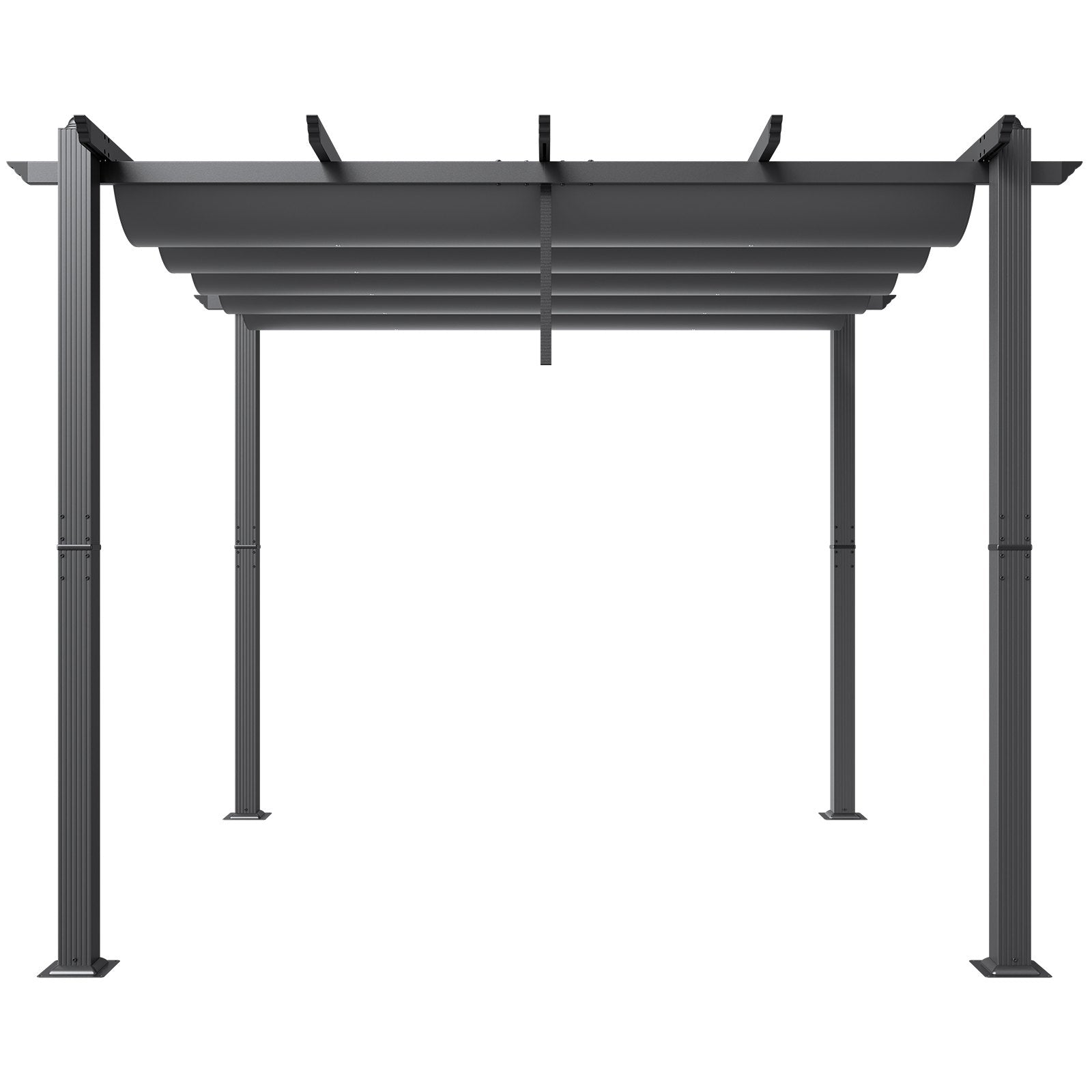 VEVOR 10'x10' Outdoor Retractable Pergola with Sun Shade Canopy Aluminum Gray 