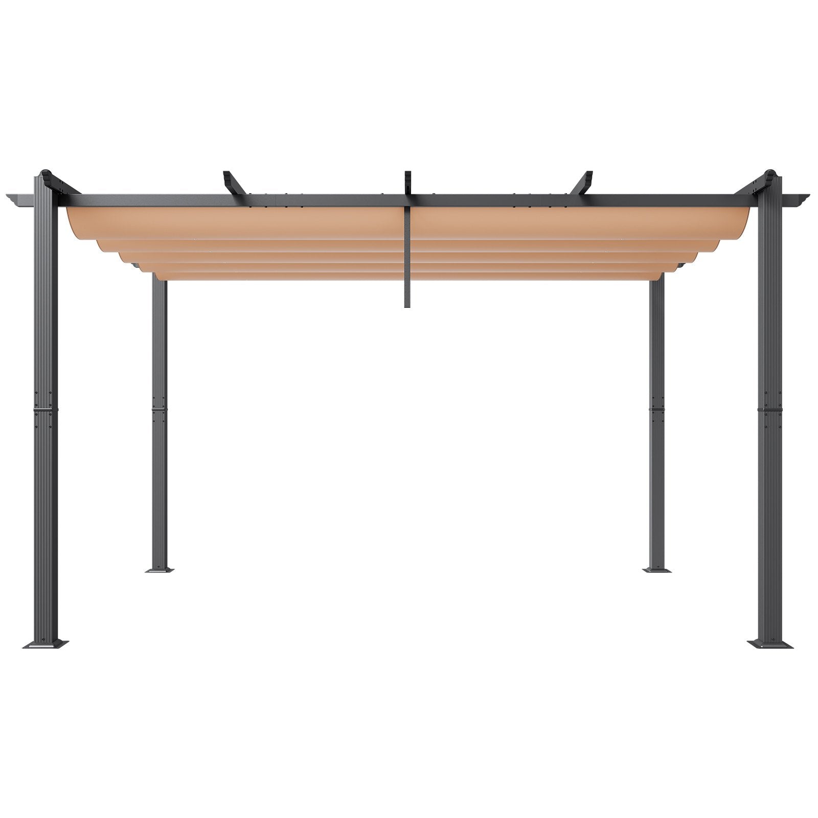 VEVOR 10'x13' Outdoor Retractable Pergola with Sun Shade Canopy Aluminum Beige 