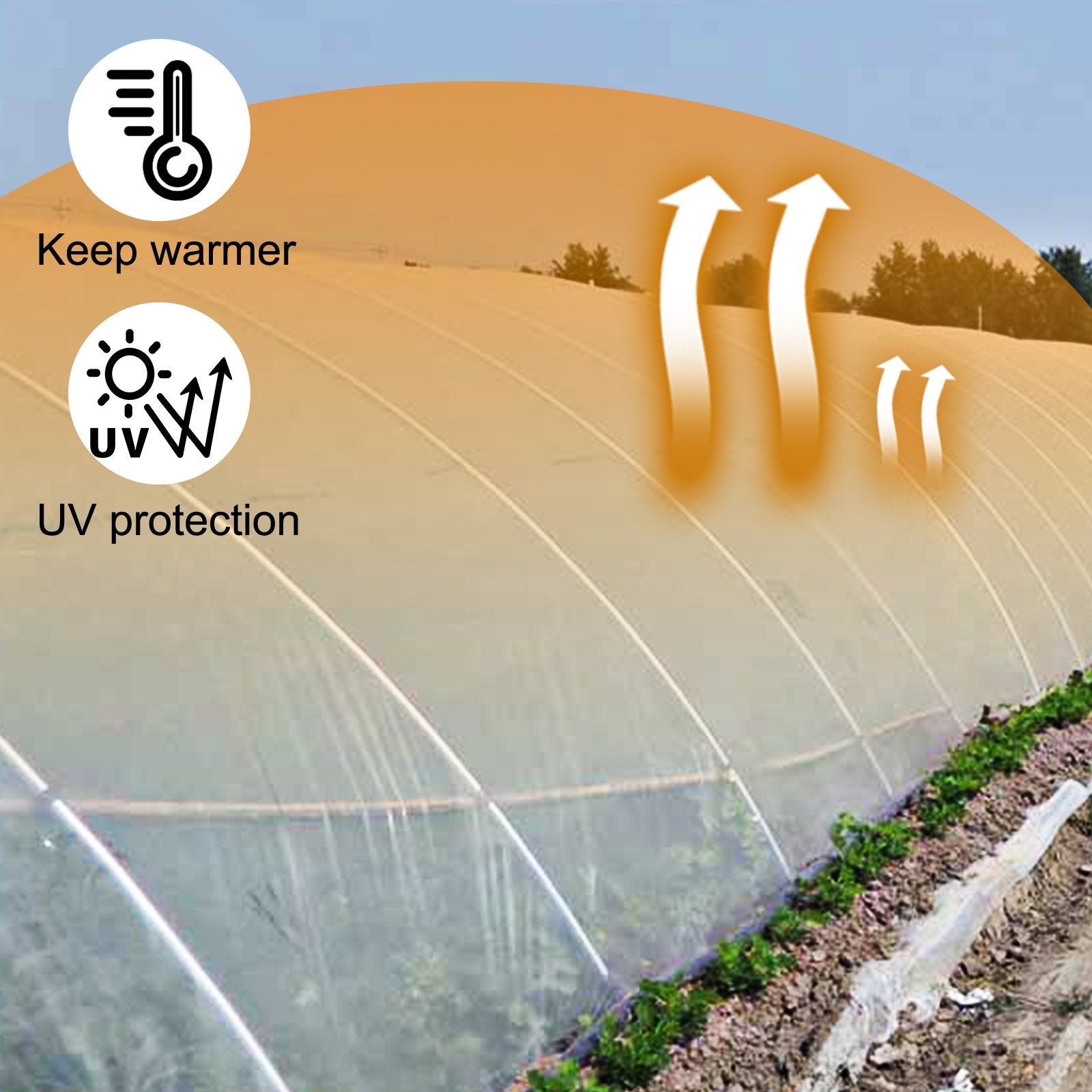 VEVOR Greenhouse Film 25 x 40 ft, Greenhouse Polyethylene Film 6 Mil Thickness, Greenhouse Plastic Greenhouse Clear Plastic Film UV Resistant, Polyethylene Film Keep Warming, Superior Strength 