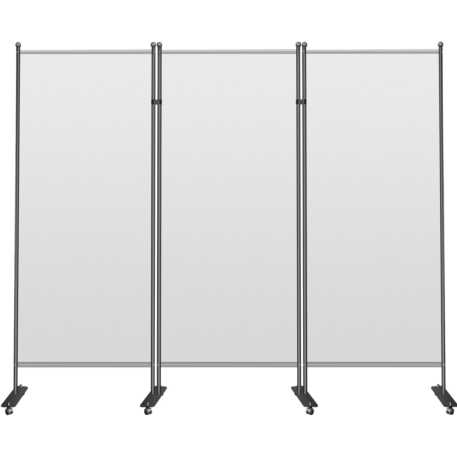 VEVOR Office Partition 89" W x 14" D x 73" H Room Divider Wall 3-Panel Office Divider Folding Portable Office Walls Dividers with Non-See-Through Fabric Room Partition Gray for Room Office Restaurant 