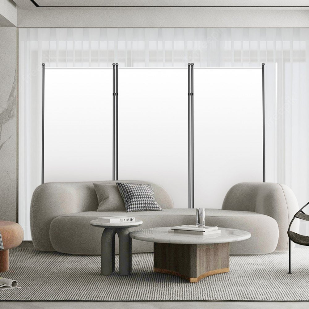 VEVOR Office Partition 102" W x 14" D x 71" H Room Divider Wall 3-Panel Office Divider Folding Portable Office Walls Divider with Non-See-Through Fabric Room Partition White for Room Office Restaurant 