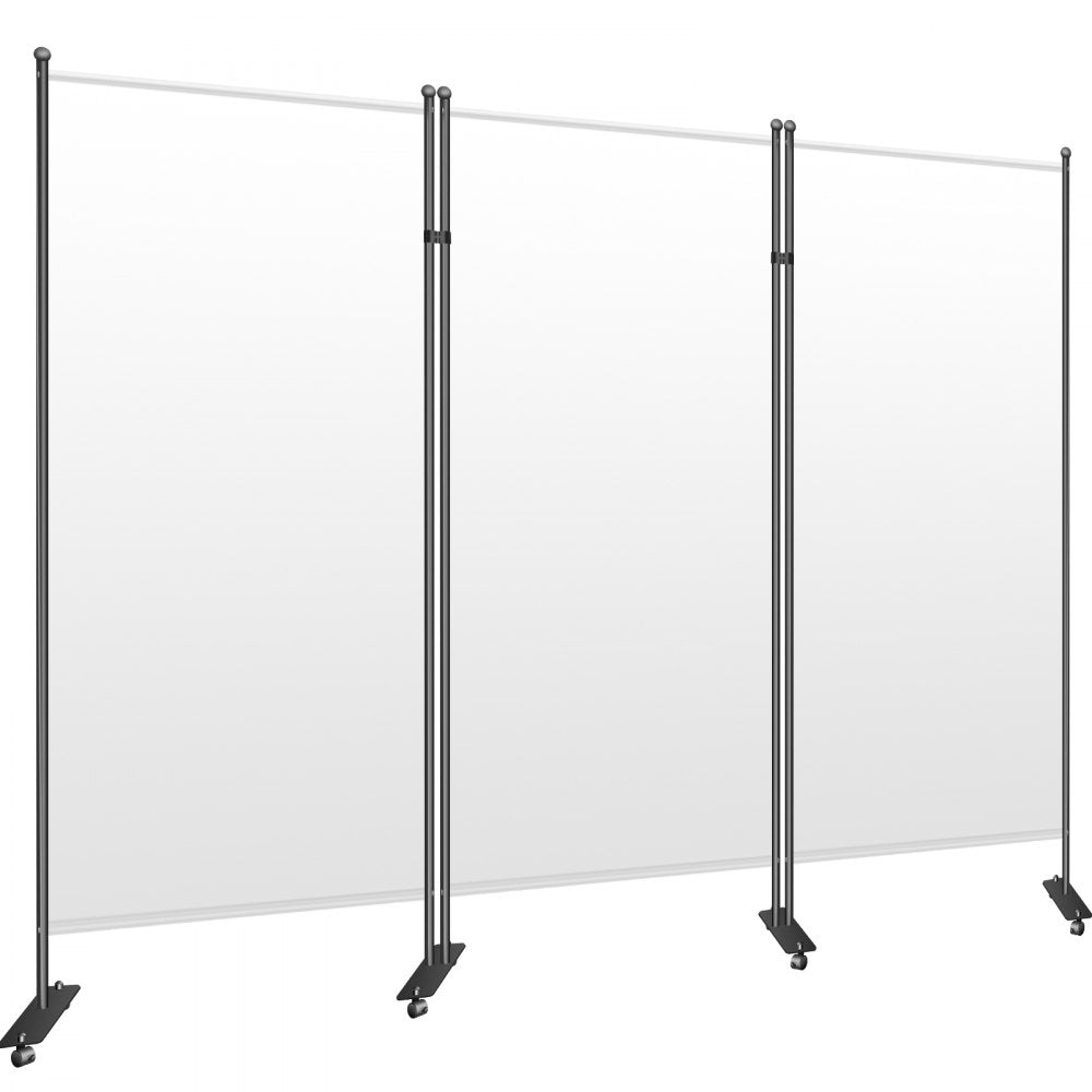VEVOR Office Partition 102" W x 14" D x 71" H Room Divider Wall 3-Panel Office Divider Folding Portable Office Walls Divider with Non-See-Through Fabric Room Partition White for Room Office Restaurant 