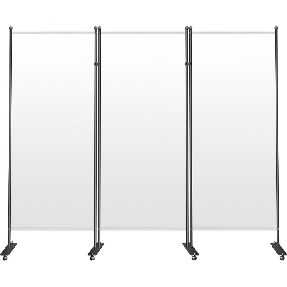 VEVOR Office Partition 102" W x 14" D x 71" H Room Divider Wall 3-Panel Office Divider Folding Portable Office Walls Divider with Non-See-Through Fabric Room Partition White for Room Office Restaurant 