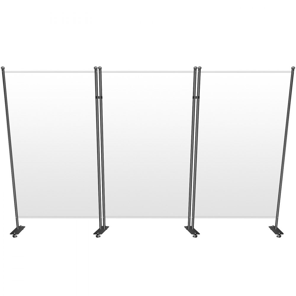 VEVOR Office Partition 102" W x 14" D x 71" H Room Divider Wall 3-Panel Office Divider Folding Portable Office Walls Divider with Non-See-Through Fabric Room Partition White for Room Office Restaurant 