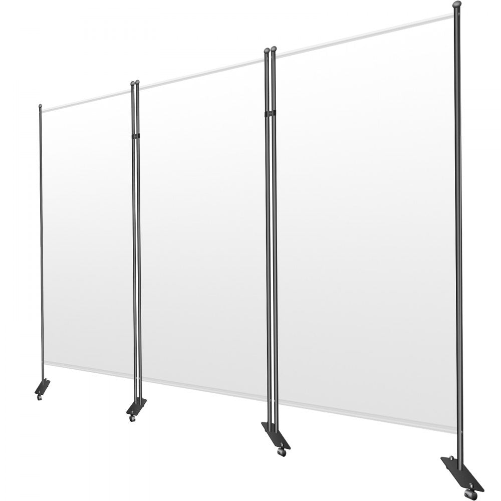 VEVOR Office Partition 102" W x 14" D x 71" H Room Divider Wall 3-Panel Office Divider Folding Portable Office Walls Divider with Non-See-Through Fabric Room Partition White for Room Office Restaurant 