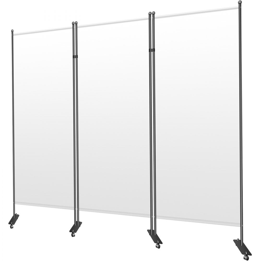 VEVOR Office Partition 102" W x 14" D x 71" H Room Divider Wall 3-Panel Office Divider Folding Portable Office Walls Divider with Non-See-Through Fabric Room Partition White for Room Office Restaurant 