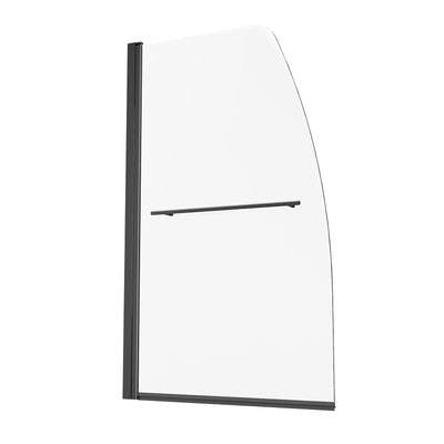 VEVOR Frameless Bathtub Shower Door 34 in. W x 55 in. H 180° Rotatable Door 