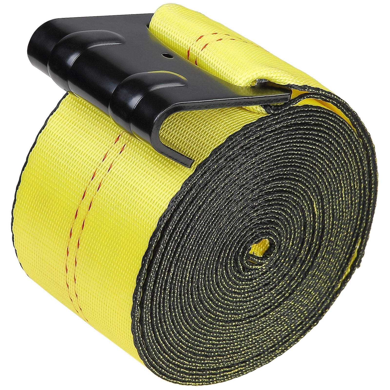 VEVOR Winch Straps, 4" x 40', 6000 lbs Load Capacity, 18000 lbs Break Strength, Truck Straps with Flat Hook, Flatbed Tie Downs Cargo Control for Trailers, Farms, Rescues, Tree Saver, Yellow (10 Pack) 