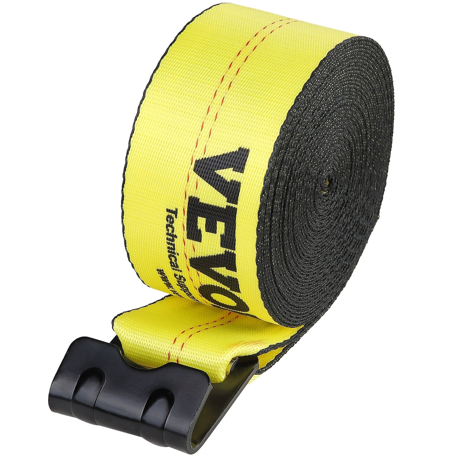 VEVOR Winch Straps, 4" x 40', 6000 lbs Load Capacity, 18000 lbs Break Strength, Truck Straps with Flat Hook, Flatbed Tie Downs Cargo Control for Trailers, Farms, Rescues, Tree Saver, Yellow (10 Pack) 