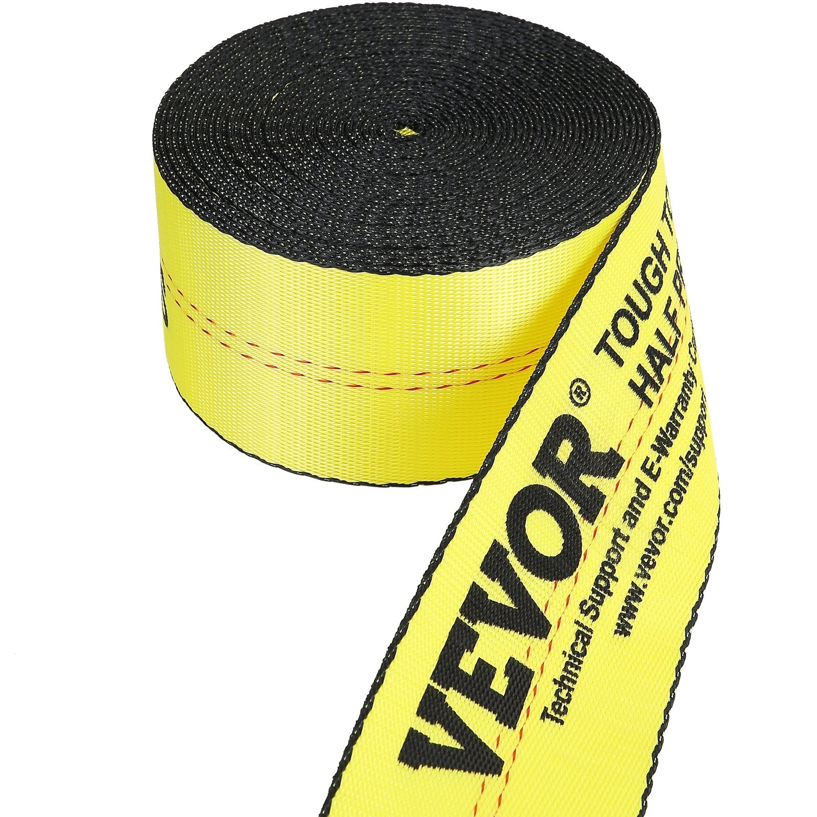 VEVOR Winch Straps, 4" x 40', 6000 lbs Load Capacity, 18000 lbs Break Strength, Truck Straps with Flat Hook, Flatbed Tie Downs Cargo Control for Trailers, Farms, Rescues, Tree Saver, Yellow (10 Pack) 