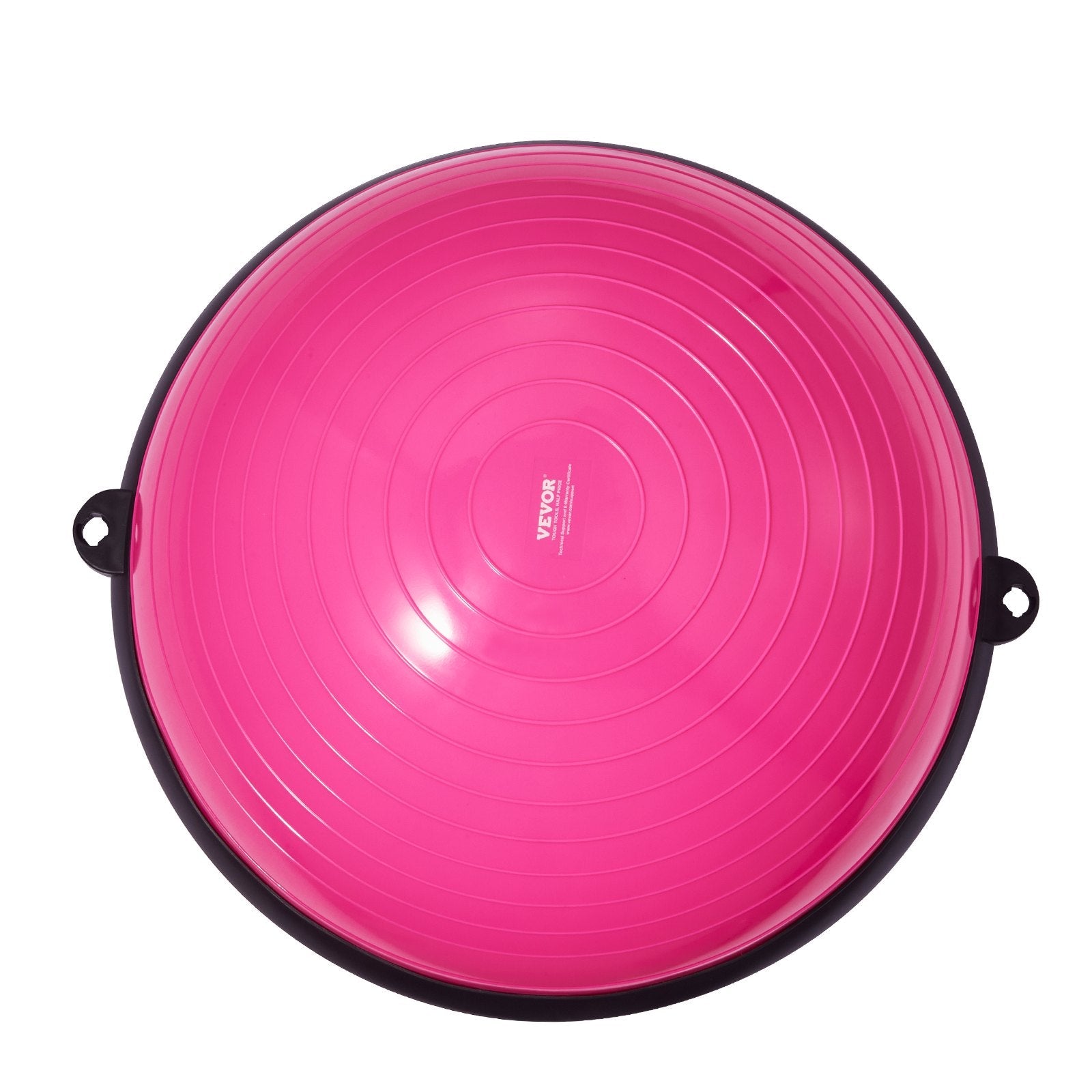 VEVOR Half Exercise Ball Trainer, 23 inch Balance Ball Trainer, 660lbs Capacity Stability Ball, Yoga Ball with Resistance Bands & Foot Pump, Strength Fitness Ball for Home Gym, Full Body Workout, Pink 
