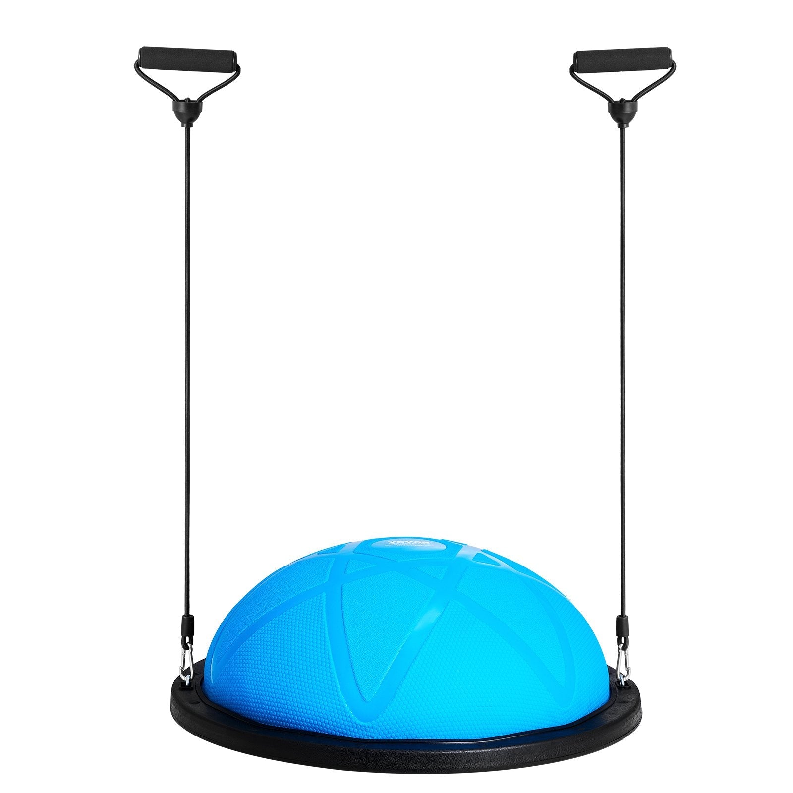 VEVOR Half Exercise Ball Trainer, 23 inch Balance Ball Trainer, 660 lbs Capacity Stability Ball, Yoga Ball with Resistance Bands and Pump, Strength Fitness Ball for Home Gym, Full Body Workouts, Blue 