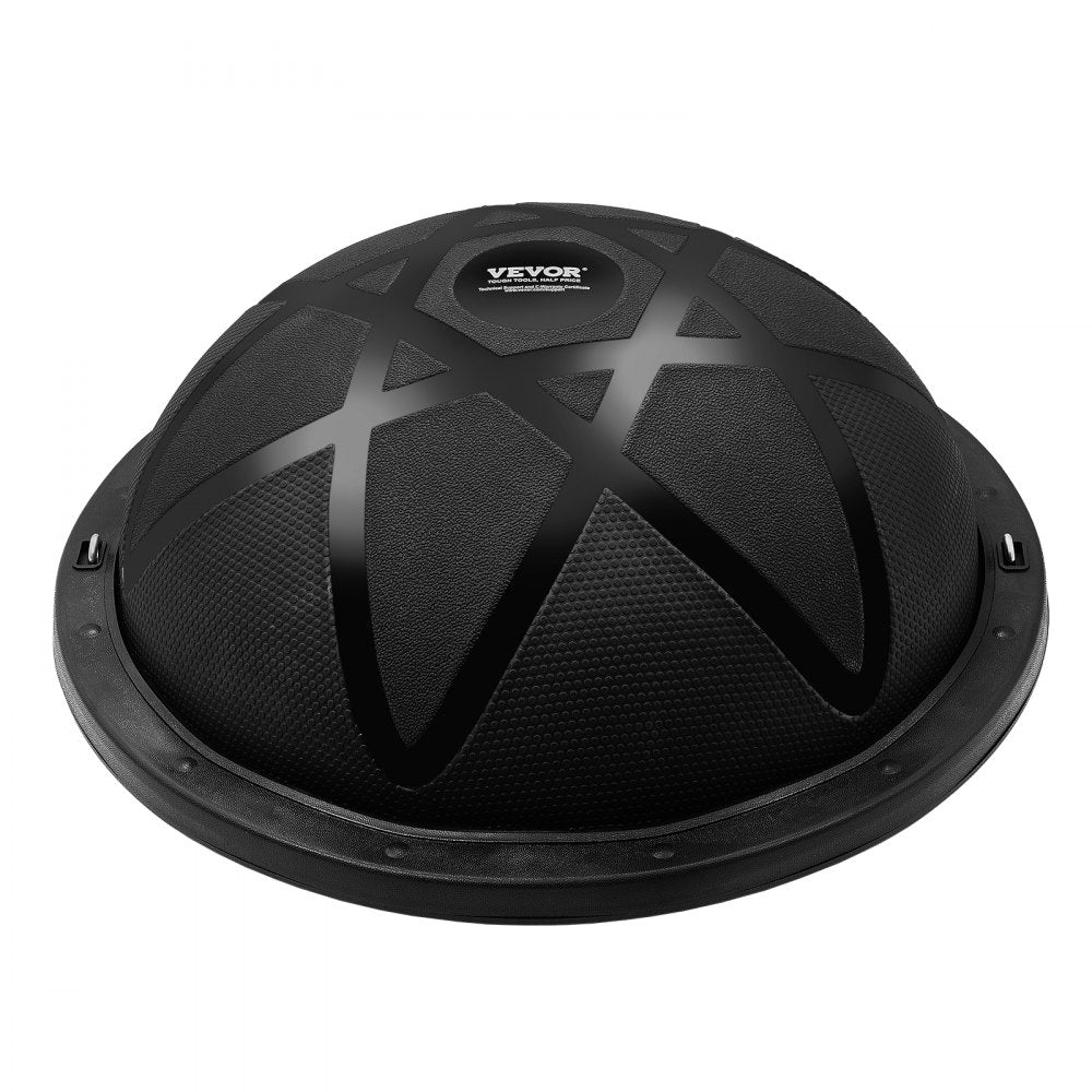 VEVOR Half Exercise Ball Trainer, 23 inch Balance Ball Trainer, 660 lbs Capacity Stability Ball, Yoga Ball with Resistance Bands and Pump, Strength Fitness Ball for Home Gym, Full Body Workouts, Black 