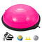 VEVOR Half Exercise Ball Trainer, 26 inch Balance Ball Trainer, 1500lbs Capacity Stability Ball, Yoga Ball with Resistance Bands & Foot Pump, Strength Fitness Ball for Home Gym Full Body Workout, Pink