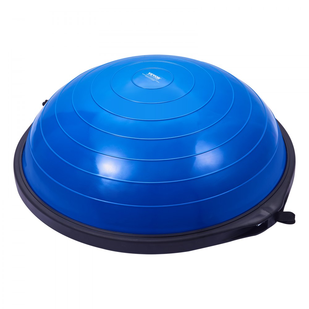 VEVOR Half Exercise Ball Trainer, 26 inch Balance Ball Trainer, 1500lbs Capacity Stability Ball, Yoga Ball with Resistance Bands & Foot Pump, Strength Fitness Ball for Home Gym Full Body Workout, Blue 