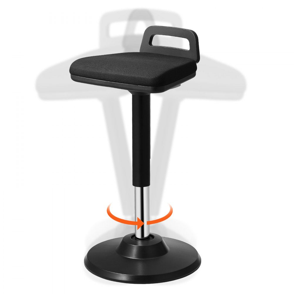 VEVOR Wobble Chair Height-Adjustable (24.6-34.4") Active Chair with Handle Black 