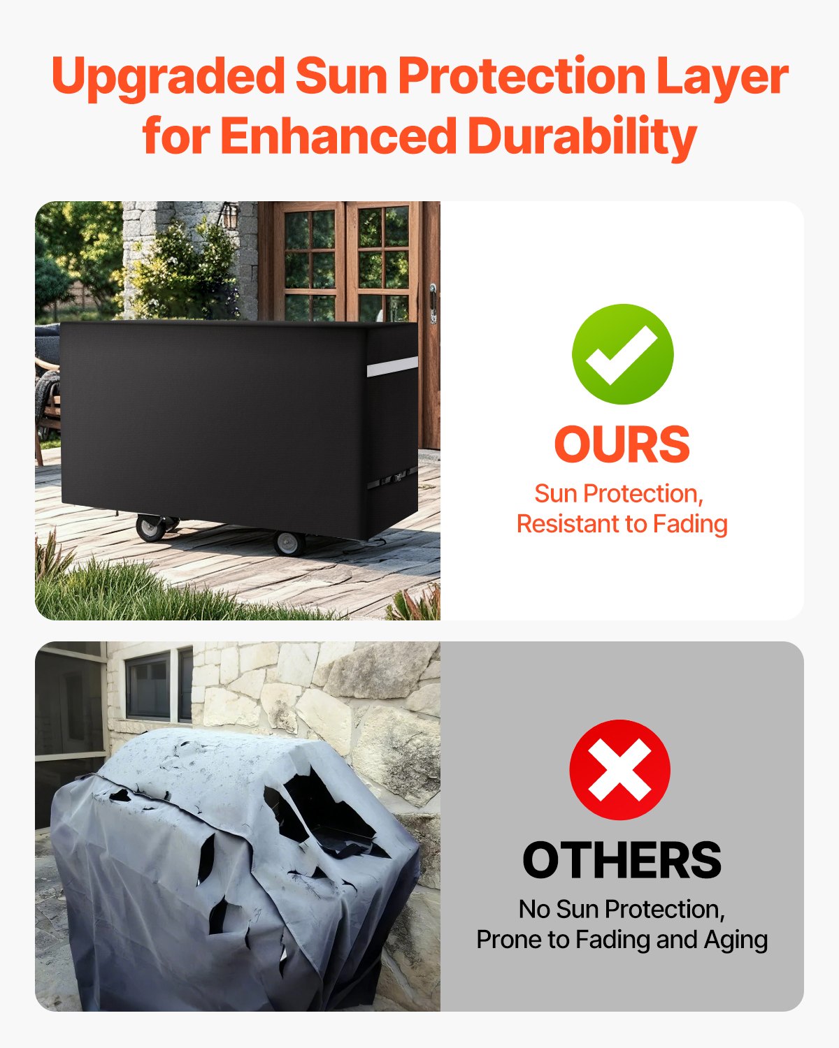 VEVOR 66 inch Grill Cover Heavy Duty BBQ Gas Grill Cover Outdoor Waterproof 