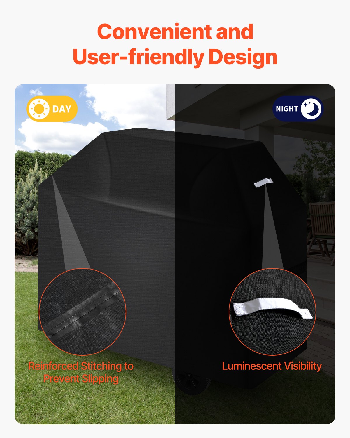 VEVOR 58 inch Grill Cover Heavy Duty BBQ Gas Grill Cover Outdoor Waterproof 