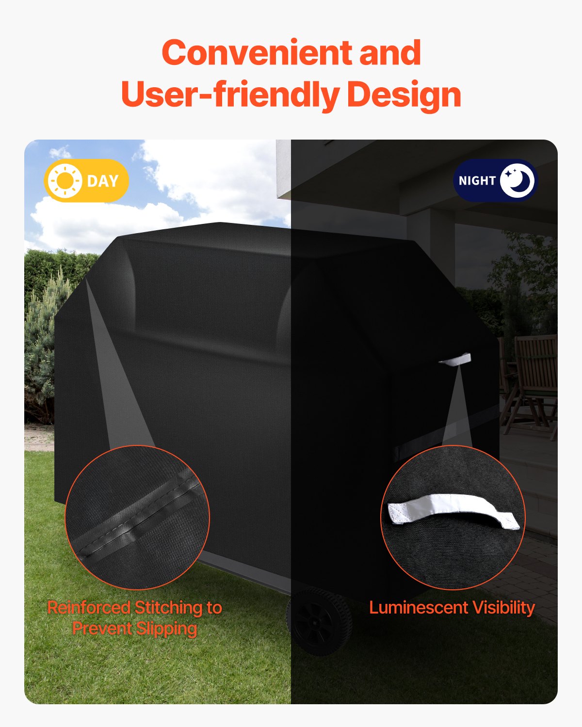 VEVOR 65 inch Grill Cover Heavy Duty BBQ Gas Grill Cover Outdoor Waterproof 
