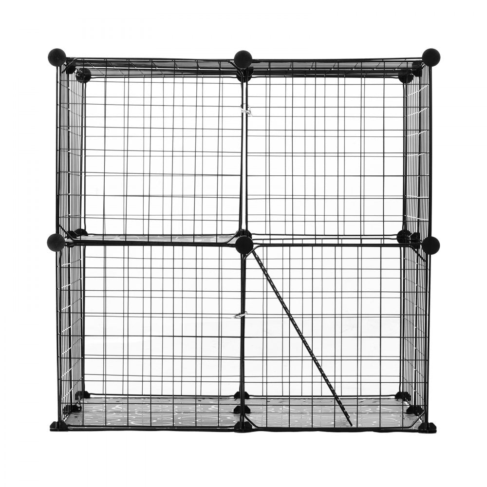 VEVOR Large 2-tier Cat Cage 28 x 28 x 28" Metal Wire Playpen Catio with Ladder 