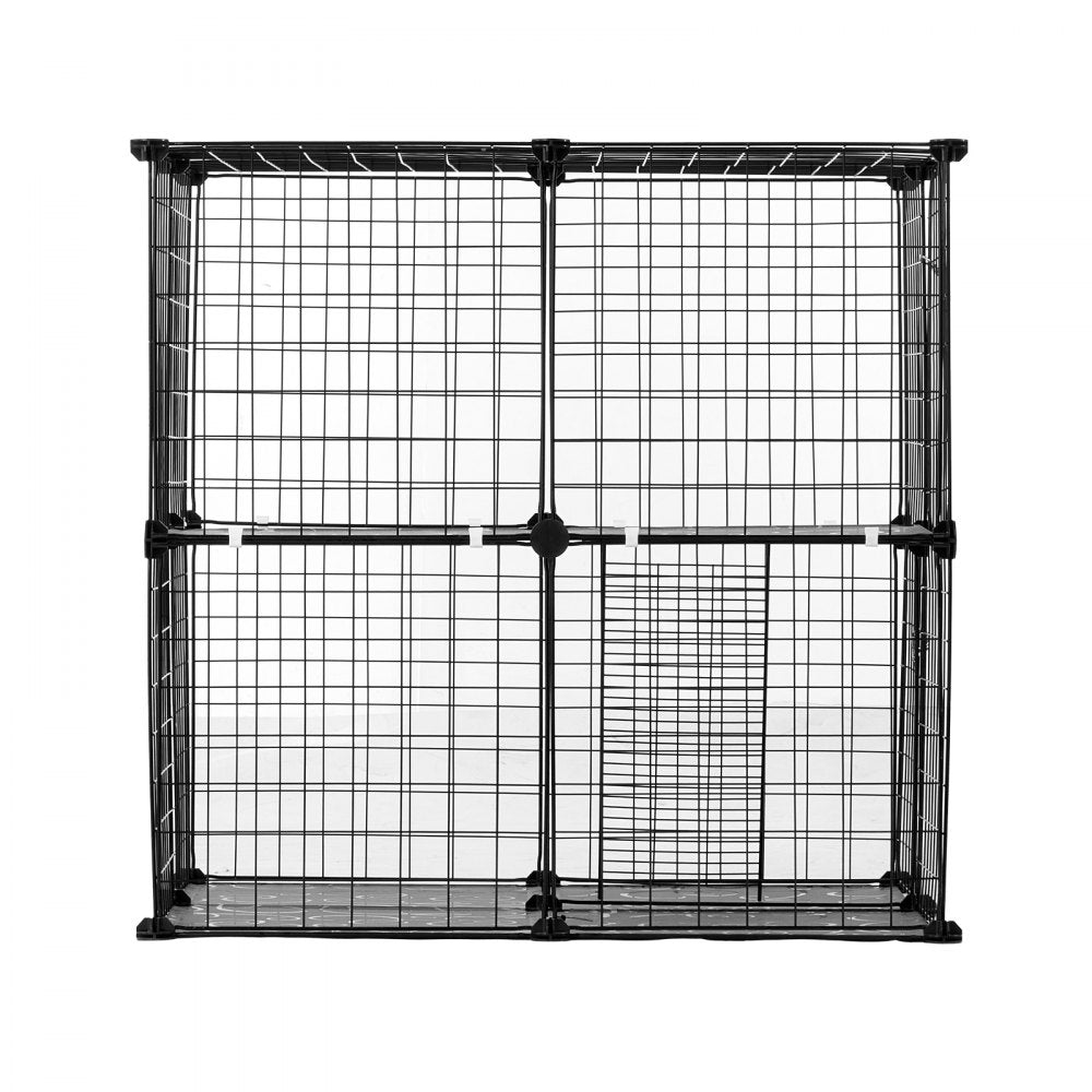 VEVOR Large 2-tier Cat Cage 28 x 28 x 28" Metal Wire Playpen Catio with Ladder 