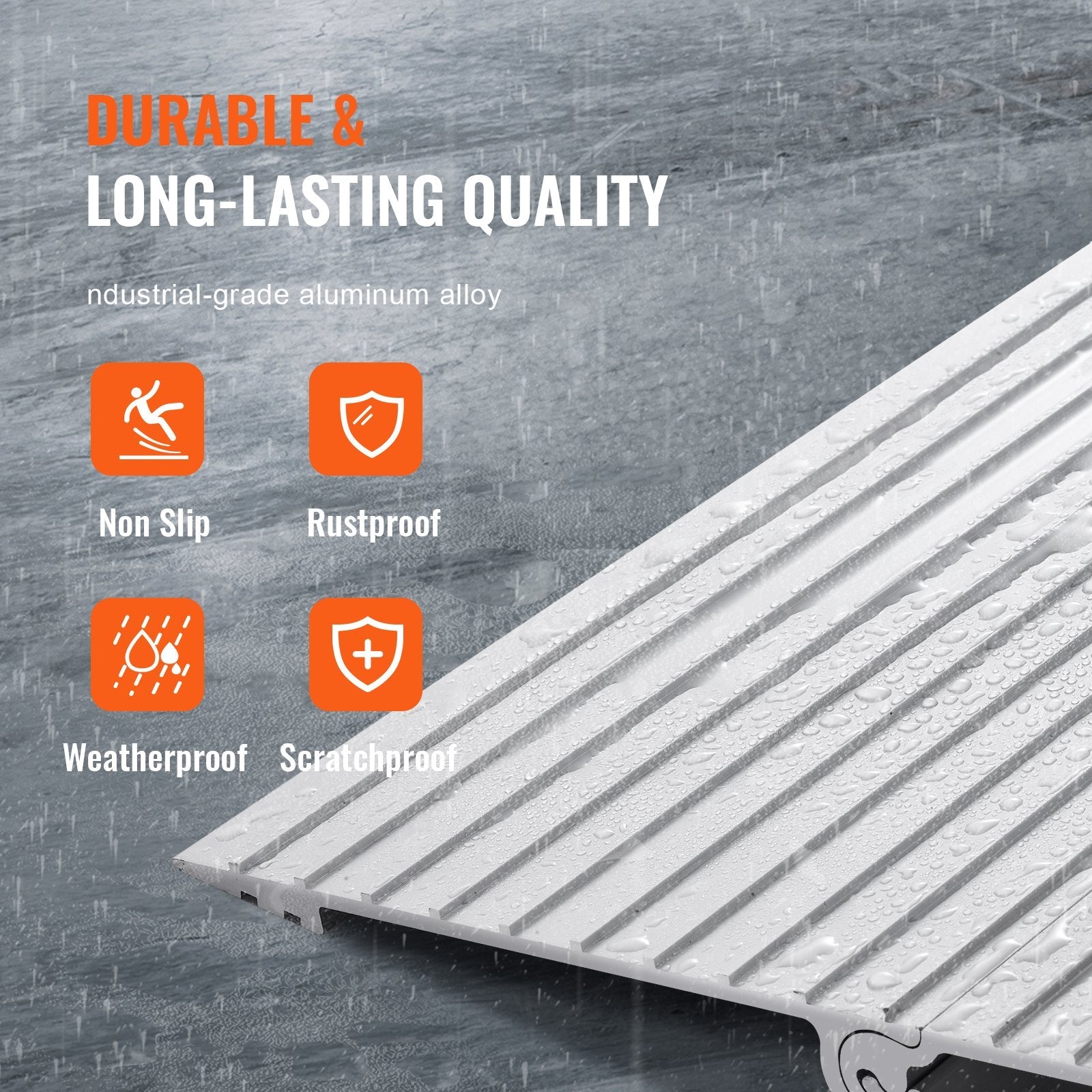 VEVOR Door Threshold Ramp, 1" Rise, 800 lbs Load Capacity, Door Ramp for Wheelchairs, Aluminum Threshold Ramp for Doorways, Adjustable Modular Threshold Ramp for Wheelchairs, Scooters, Power Chairs 