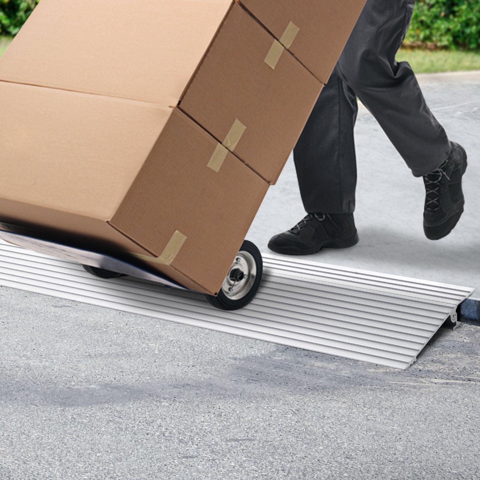 VEVOR Door Threshold Ramp, 1" Rise, 800 lbs Load Capacity, Door Ramp for Wheelchairs, Aluminum Threshold Ramp for Doorways, Adjustable Modular Threshold Ramp for Wheelchairs, Scooters, Power Chairs 
