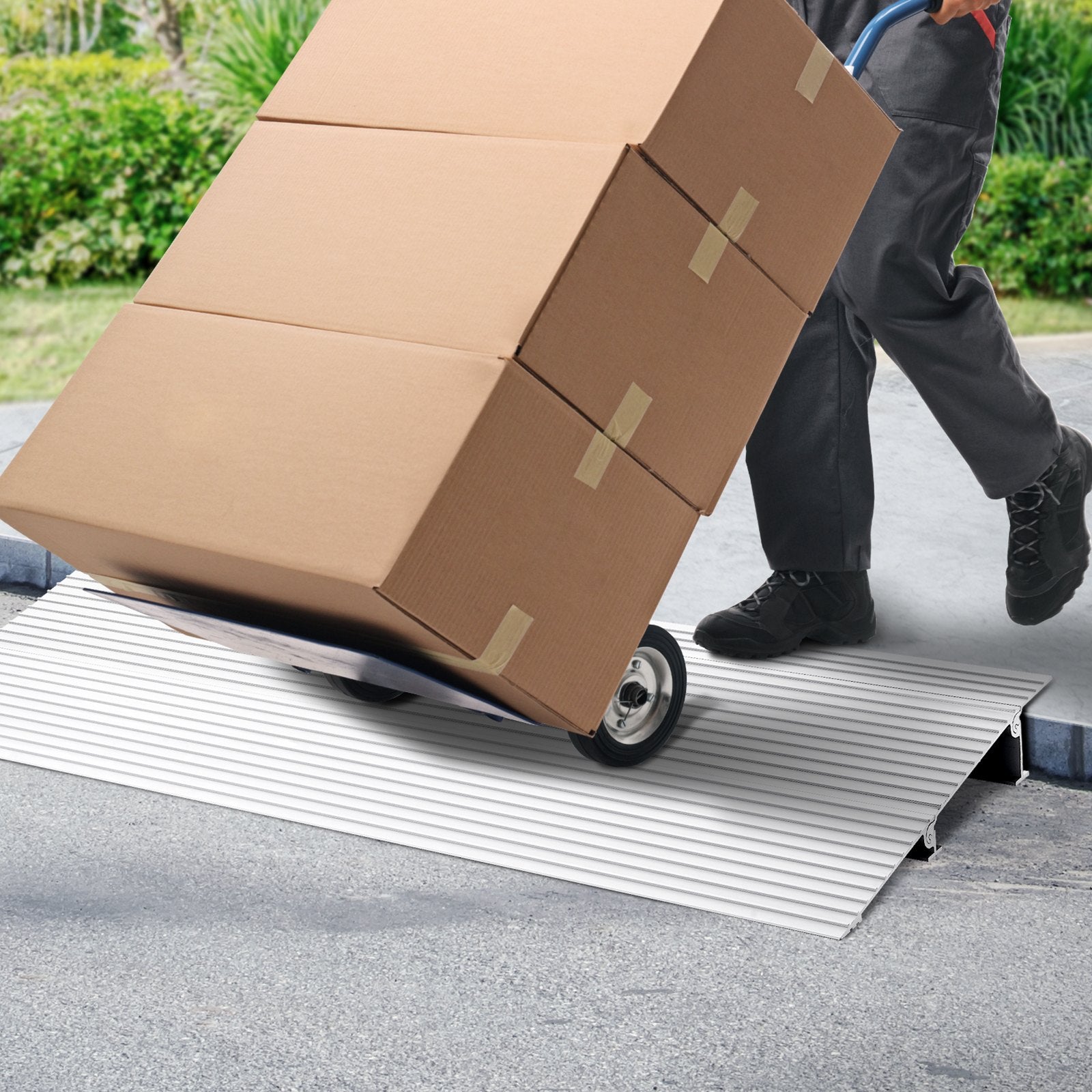 VEVOR Door Threshold Ramp, 2" Rise, 800 lbs Load Capacity, Door Ramp for Wheelchairs, Aluminum Threshold Ramp for Doorways, Adjustable Modular Threshold Ramp for Wheelchairs, Scooters, Power Chairs 
