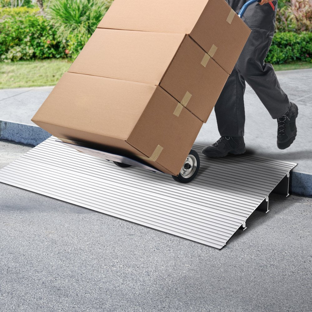 VEVOR Door Threshold Ramp, 3" Rise, 800 lbs Load Capacity, Door Ramp for Wheelchairs, Aluminum Threshold Ramp for Doorways, Adjustable Modular Threshold Ramp for Wheelchairs, Scooters, Power Chairs 