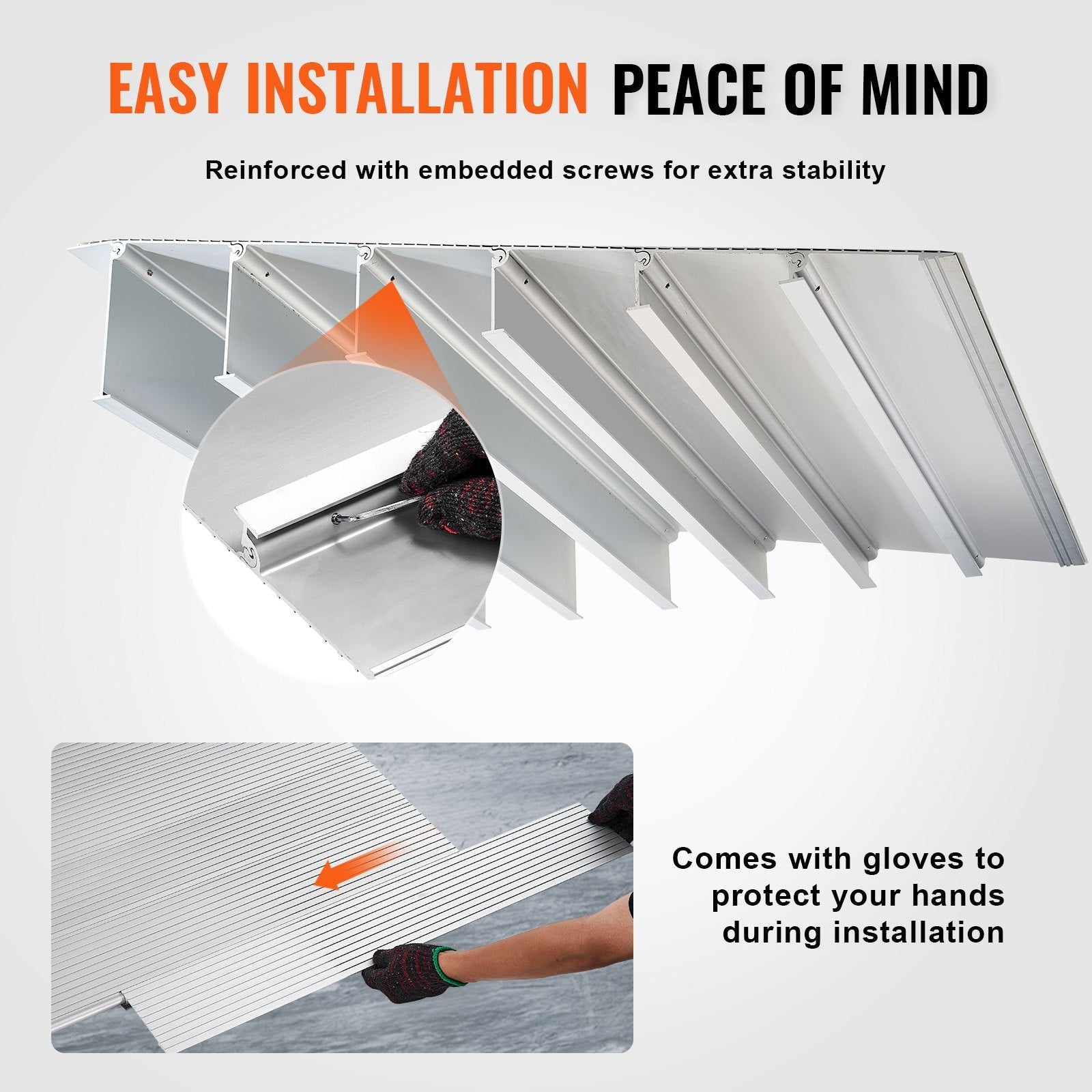 VEVOR Door Threshold Ramp, 6" Rise, 800 lbs Load Capacity, Door Ramp for Wheelchairs, Aluminum Threshold Ramp for Doorways, Adjustable Modular Threshold Ramp for Wheelchairs, Scooters, Power Chairs 