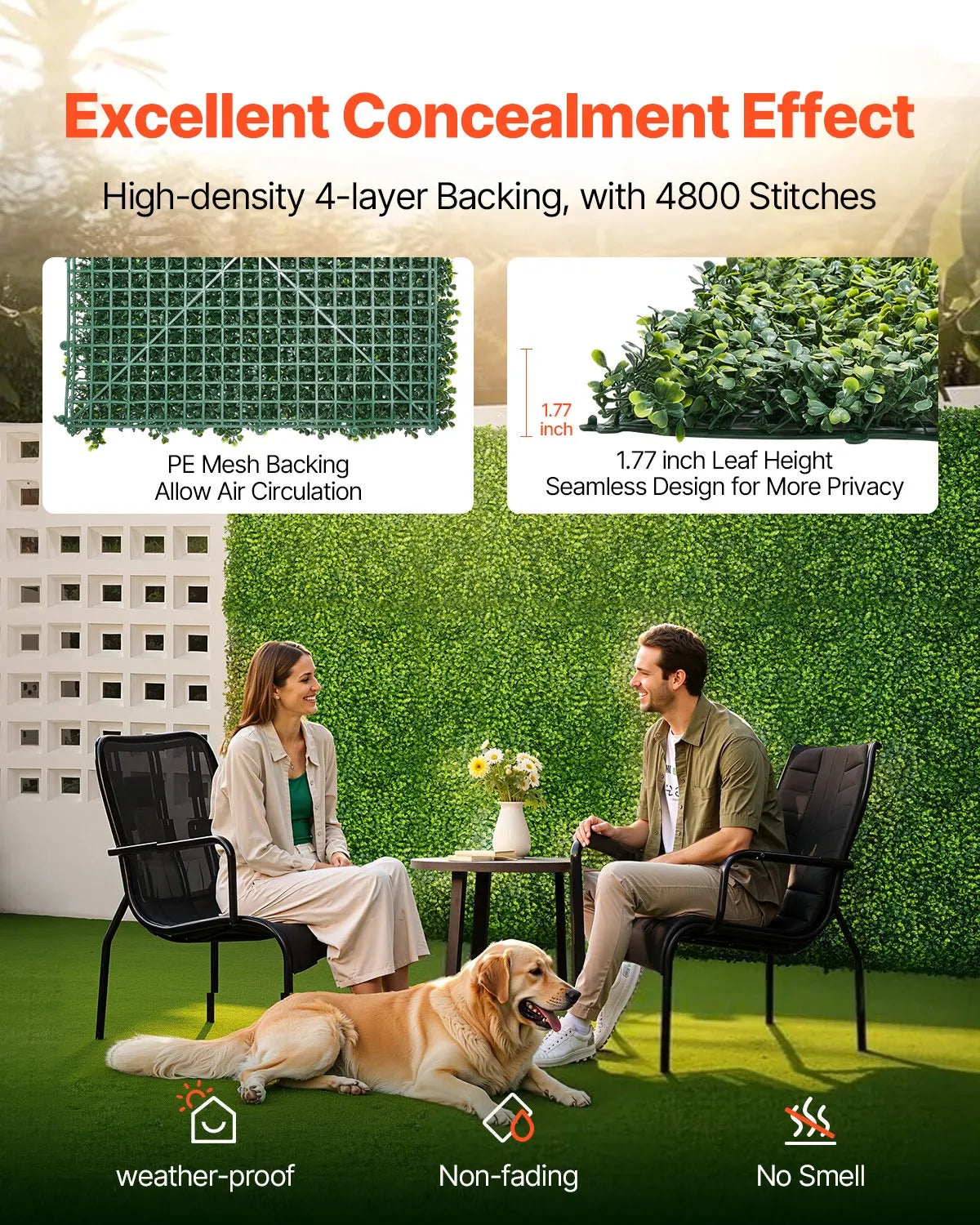 VEVOR Artificial Grass Wall Panels 40 x 120 in Milan Grass Greenery for Decor