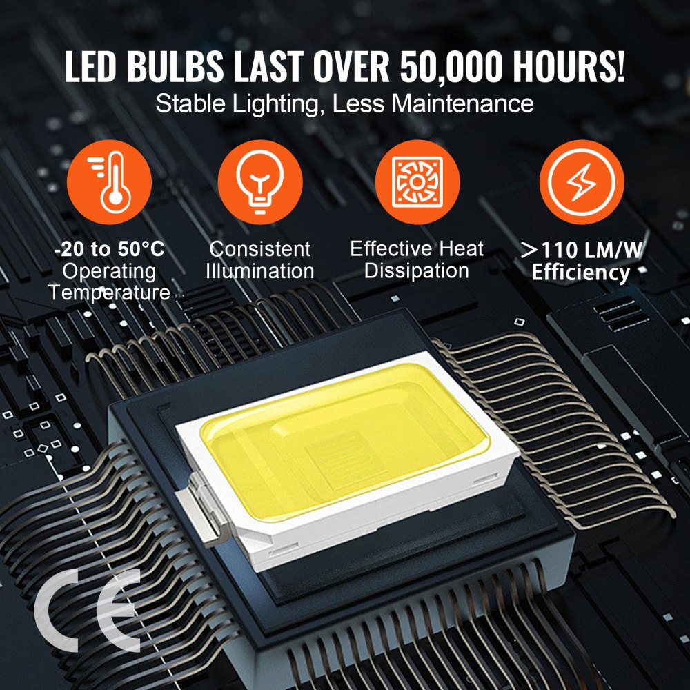 VEVOR Hexagon Garage Lights 26400LM 5 Grid Honeycomb LED Shop Ceiling Light 