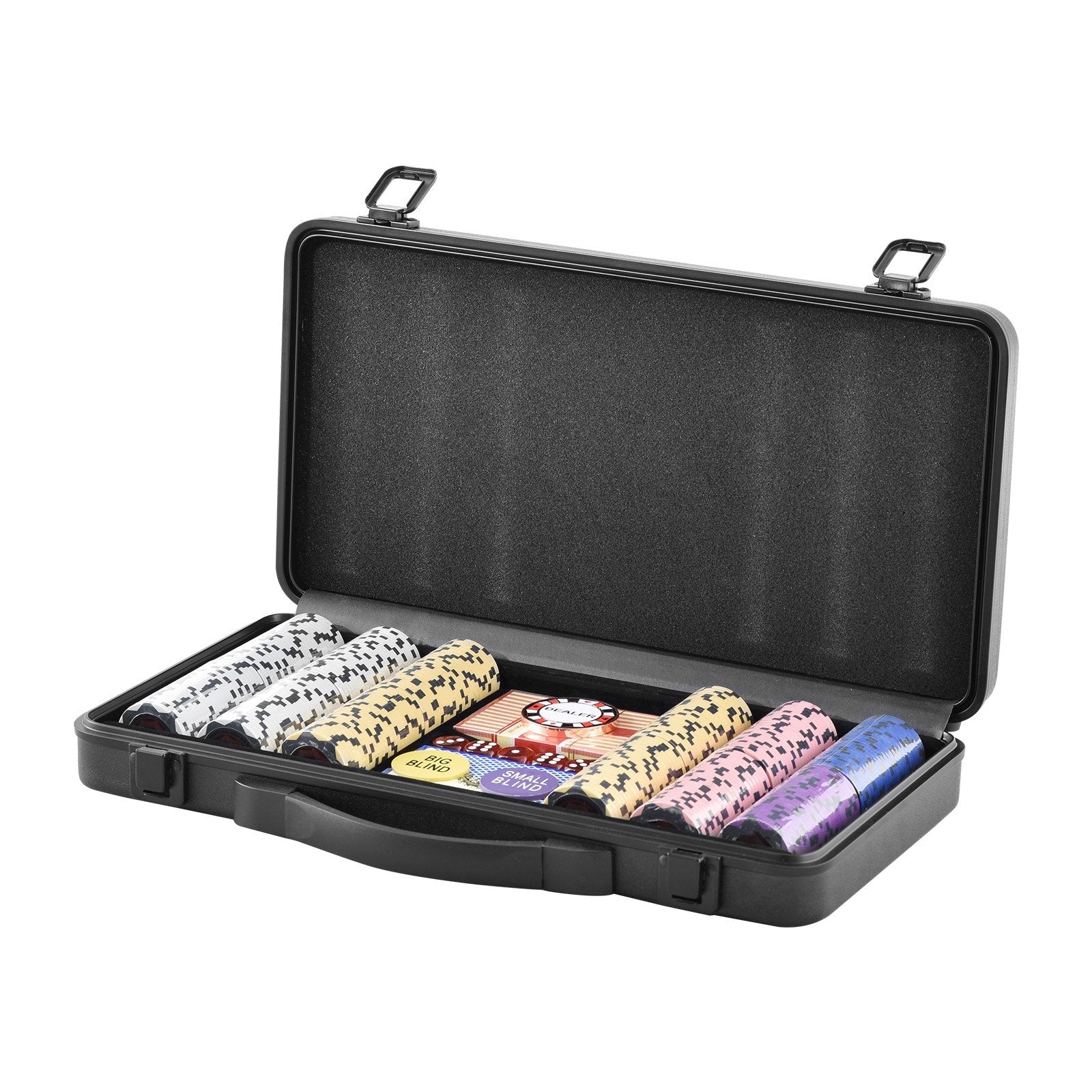 VEVOR Poker Chip Set, 300-Piece Poker Set, Complete Poker Playing Game Set with Carrying  Case, Heavyweight 14 Gram Casino Clay Chips, Cards, Buttons and Dices, for Texas Hold'em, Blackjack, Gambling 