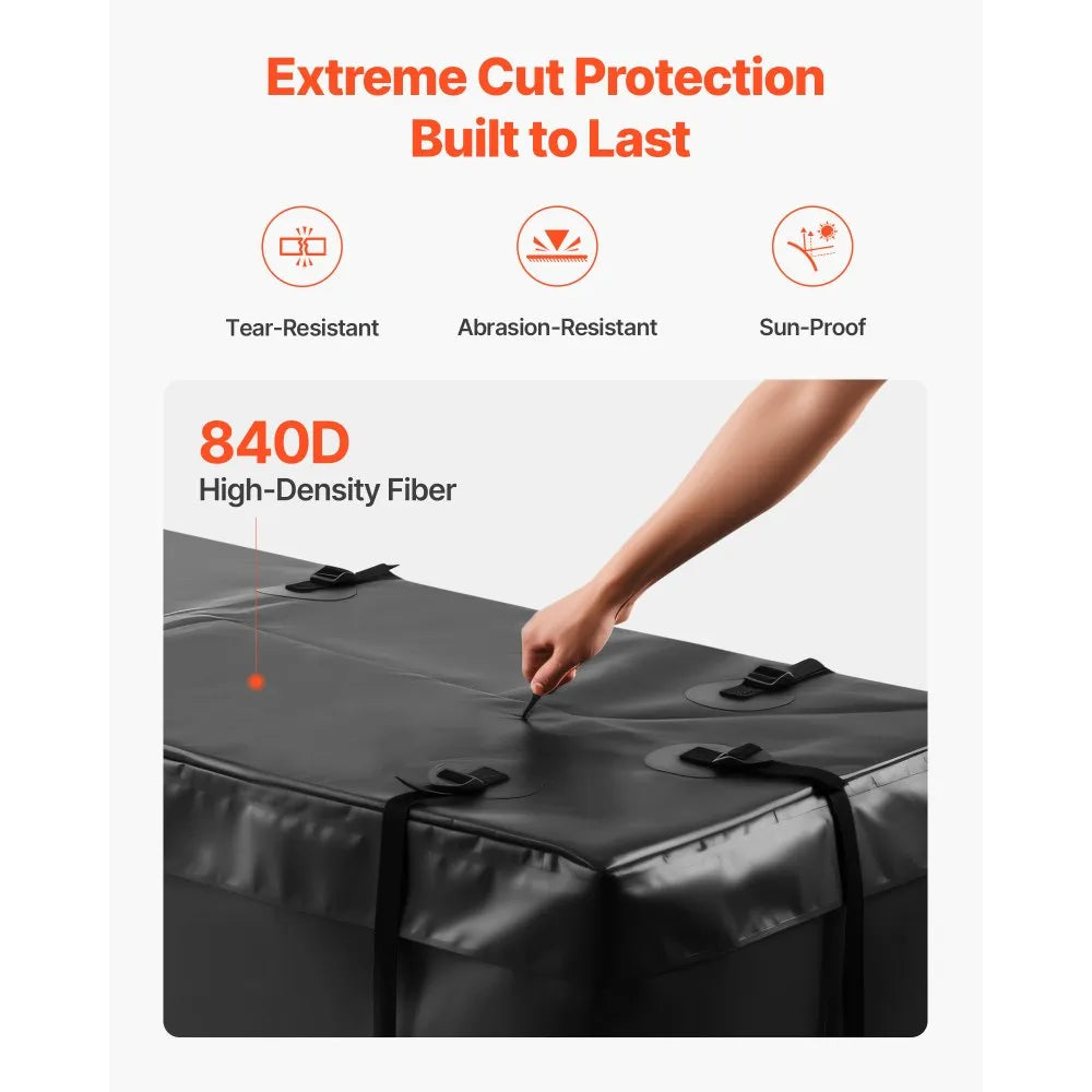 VEVOR Hitch Cargo Carrier Bag 59.84 x 23.9 x 24.02 in (20 Cu.ft) with 8 Straps