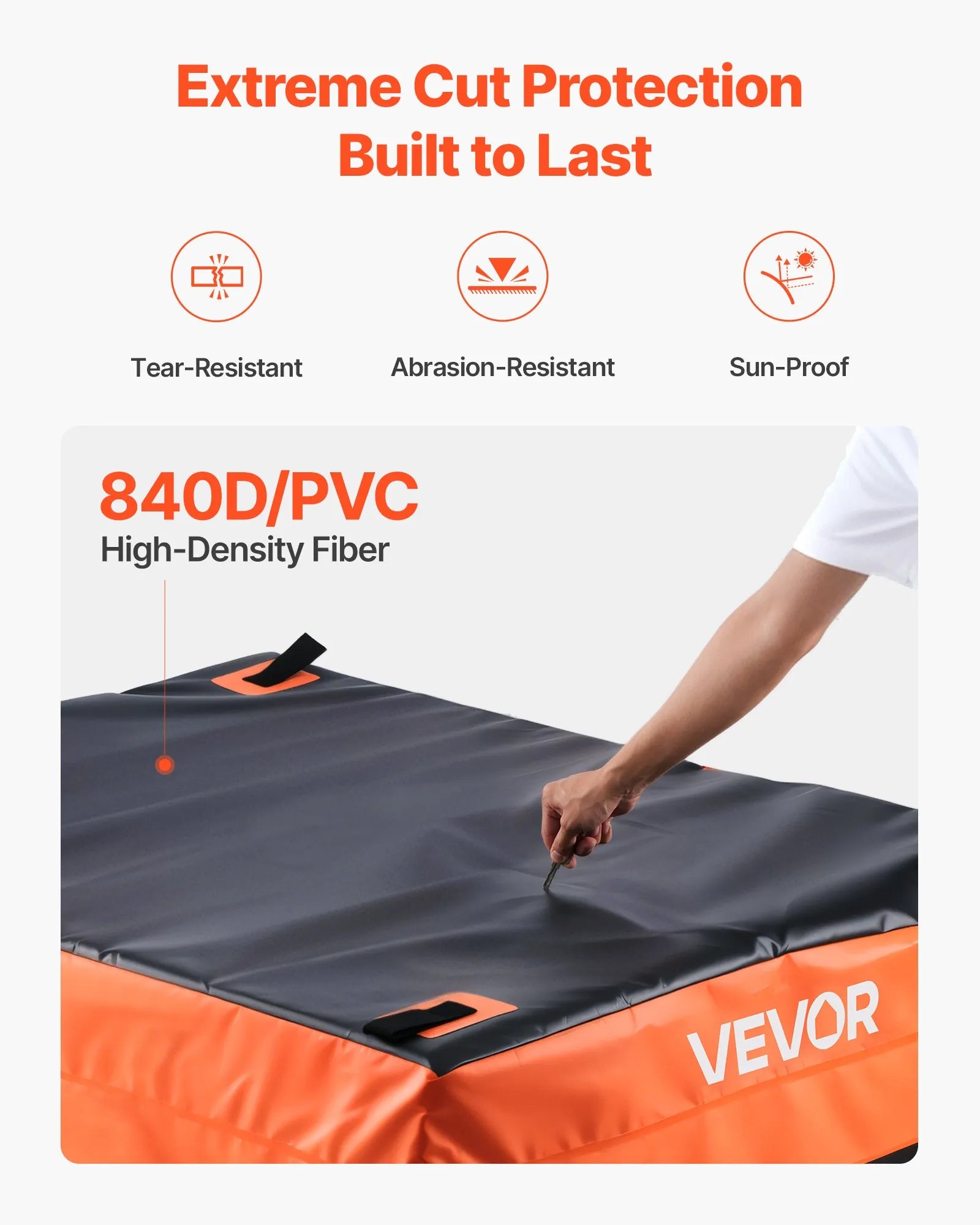 VEVOR Truck Bed Cargo Bag 51.18 x 40.16 x 21.85 in (26 Cu. ft) with Cargo Net