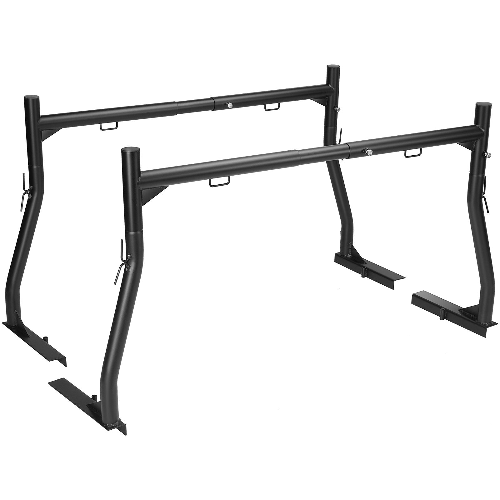 VEVOR Truck Rack, 46-71inch Width, 800 lbs Capacity, Extendable Steel Ladder Rack for Truck with 4 Non-Drilling J-bolts, Heavy Duty Truck Bed Rack Two-Bar Set for Kayak, Surfboard, Lumber, Ladder 