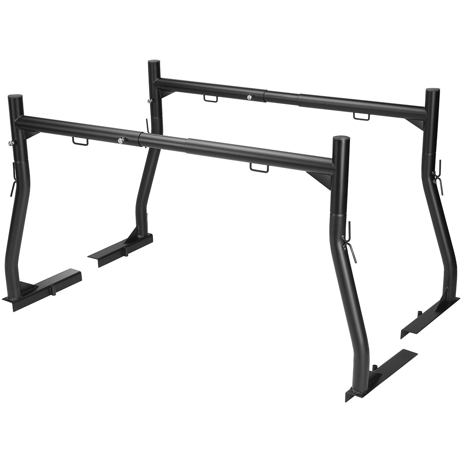 VEVOR Truck Rack, 46-71inch Width, 800 lbs Capacity, Extendable Steel Ladder Rack for Truck with 4 Non-Drilling J-bolts, Heavy Duty Truck Bed Rack Two-Bar Set for Kayak, Surfboard, Lumber, Ladder 