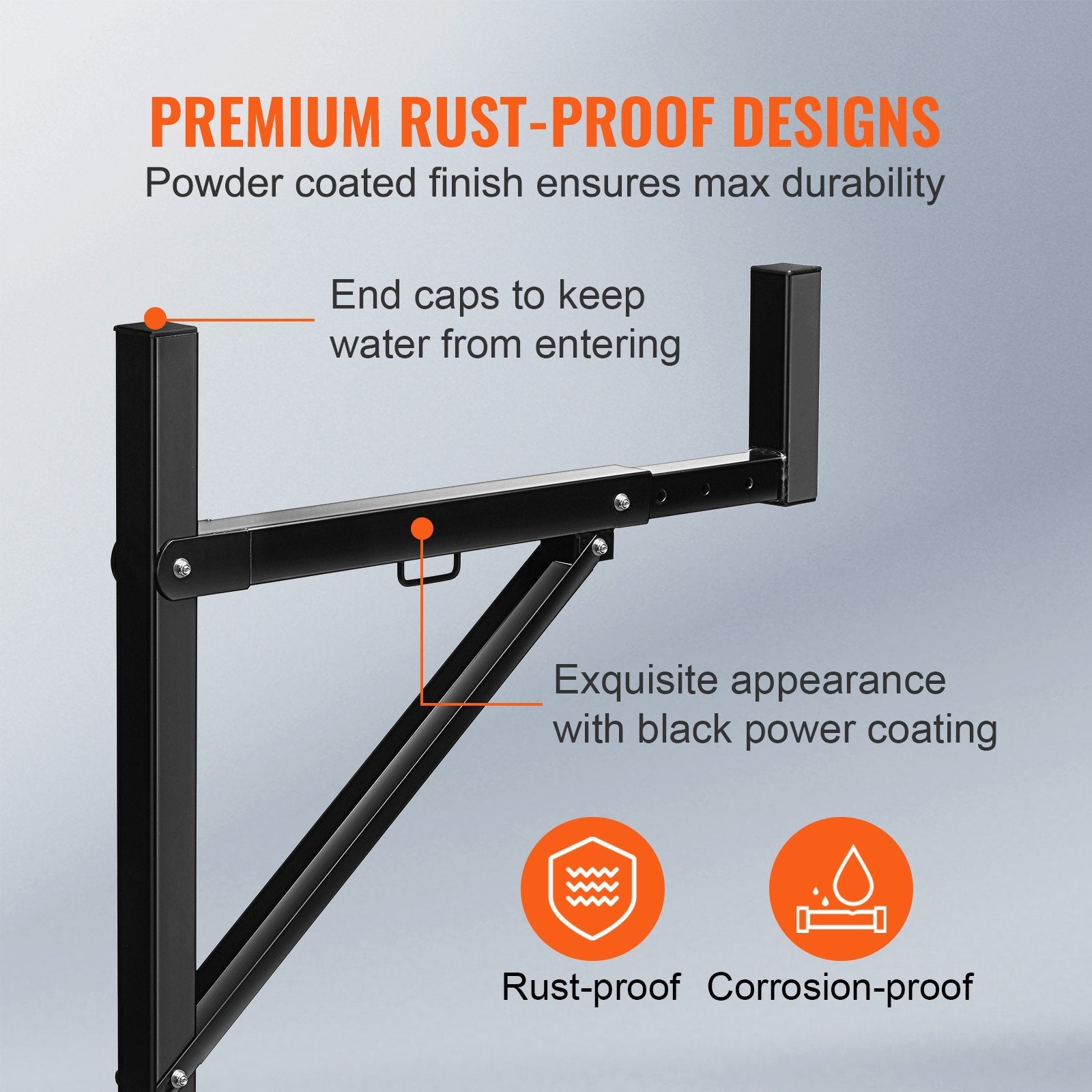 VEVOR Truck Rack Pick up Truck Ladder 19"-34" W 38.6"-43.6" H 250lbs Capacity 