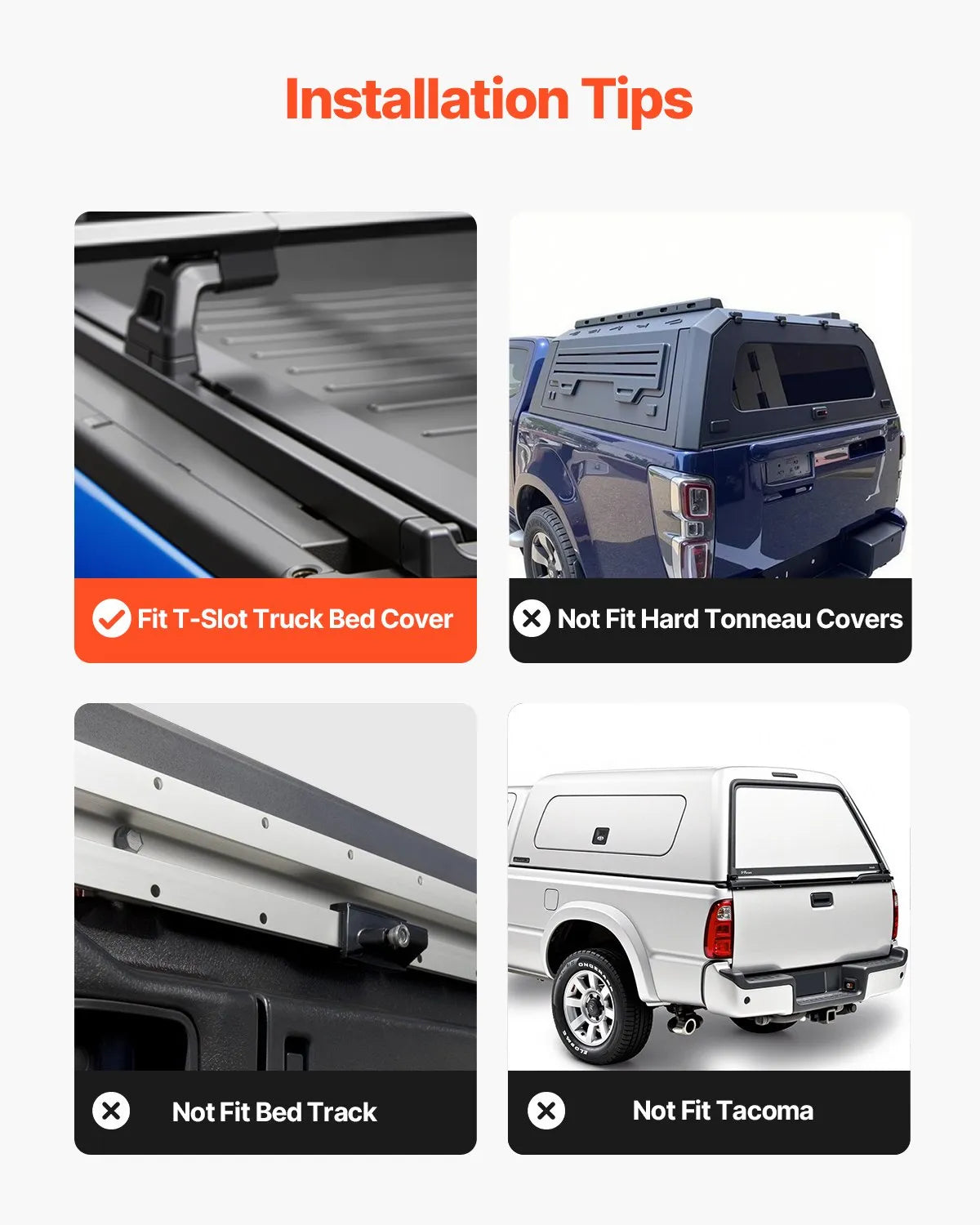 VEVOR Truck Ladder Rack Non-Drilling Bed Rack 800 lbs Capacity for Large Cargo