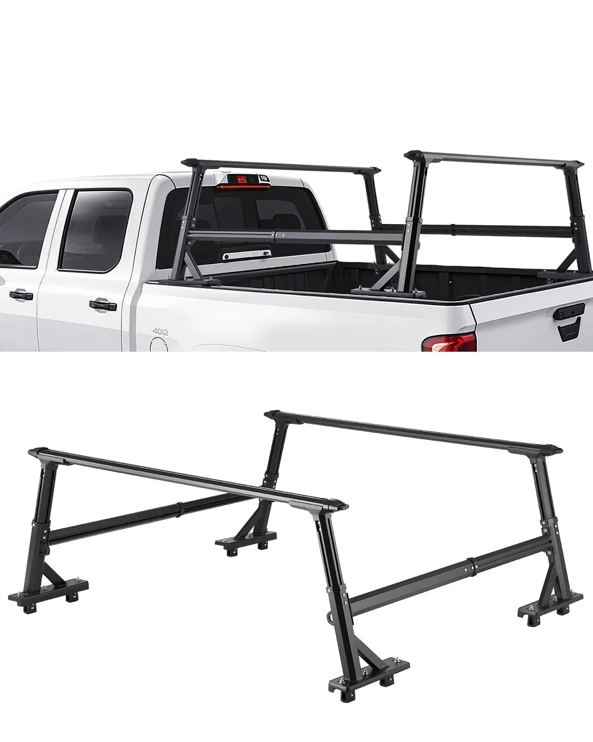 VEVOR Truck Ladder Rack Non-Drilling Bed Rack 800 lbs Capacity for Large Cargo