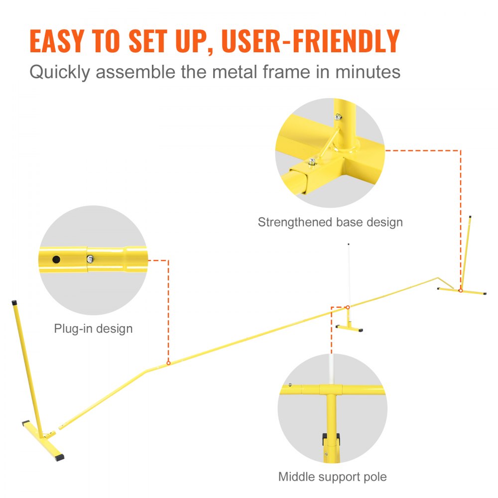 VEVOR Portable Pickleball Net System, 22FT Regulation Size Net, Weather Resistant Steady Metal Frame & Strong PE Net, Outdoor Game Sports Net with Carrying Bag, Easy Setup, Play in Backyard Driveway 