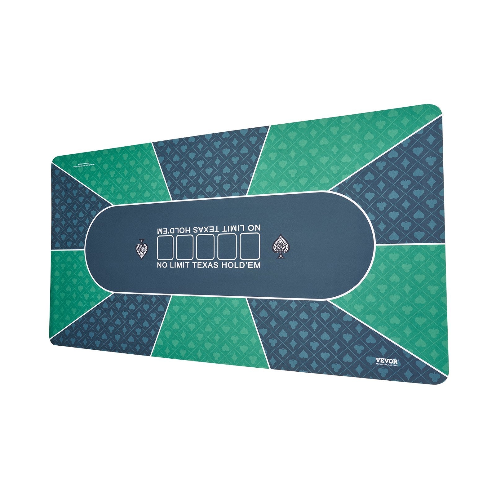 VEVOR Poker Table Top 70 x 35 Inch Poker Mat 6-8 Players Foldable with Bag Green 