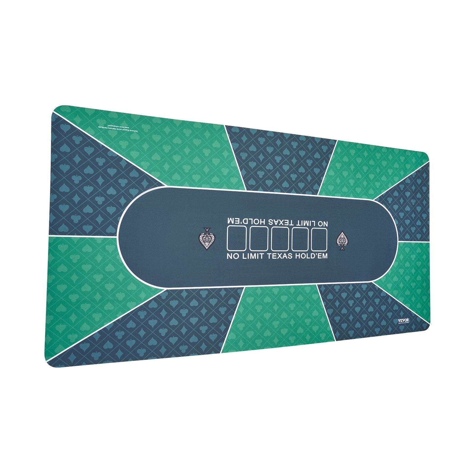 VEVOR Poker Table Top 70 x 35 Inch Poker Mat 6-8 Players Foldable with Bag Green 
