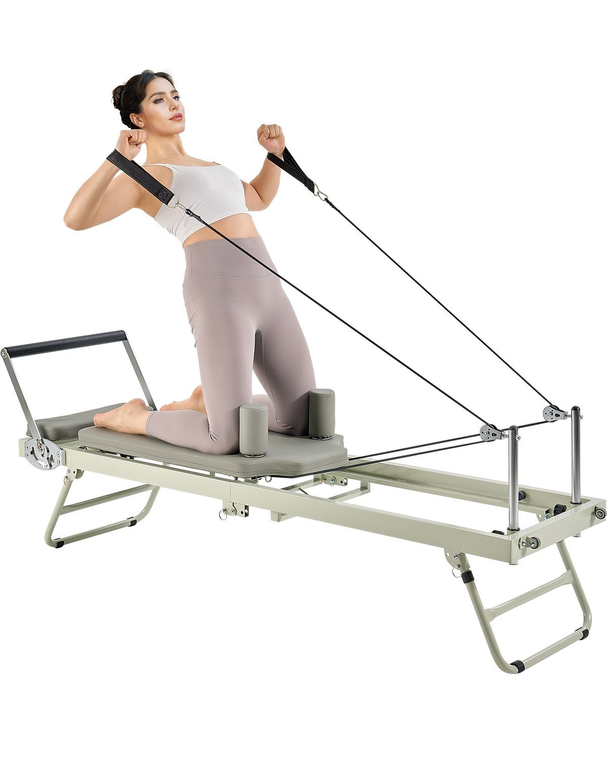 VEVOR Foldable Pilates Reformer Pilates Machine Home Gym Workout Equipment 