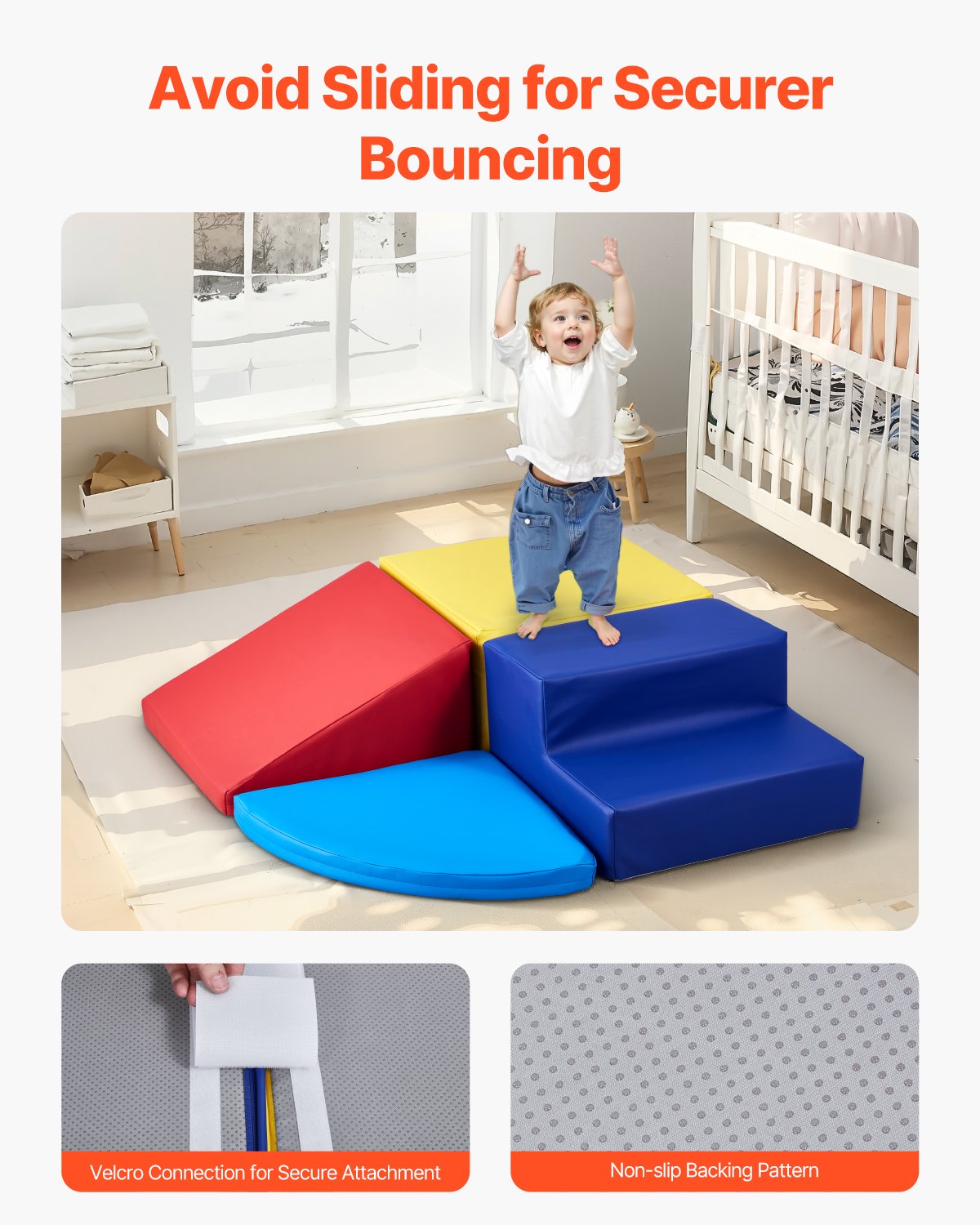 VEVOR Climbing Toys 4 Piece Foam Climbing Blocks for Toddlers and Preschoolers 