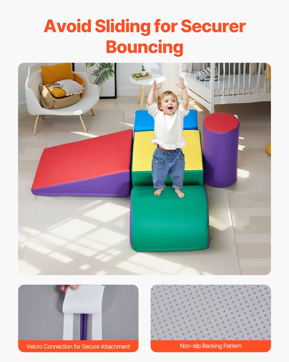 VEVOR Climbing Toys 5 Piece Foam Climbing Blocks for Toddlers and Preschoolers 