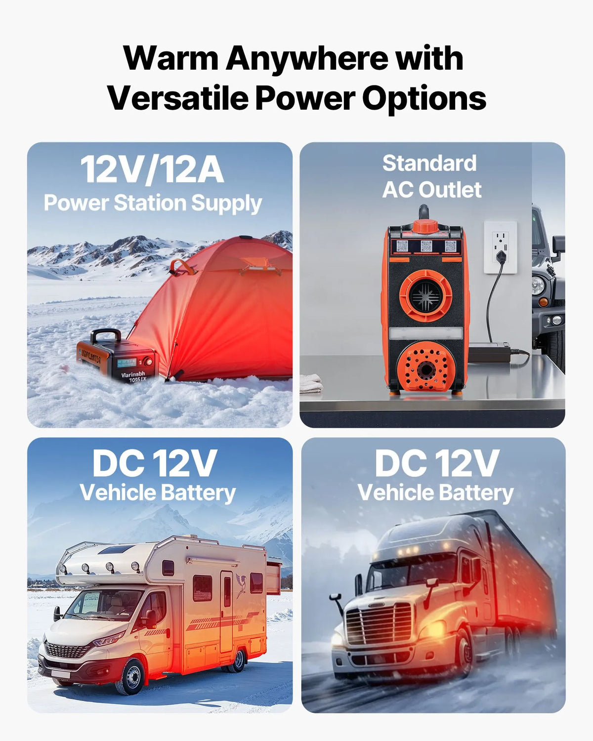 8KW Portable Diesel Air Heater with Bluetooth App, Remote Control & LCD Screen – 12V/110V