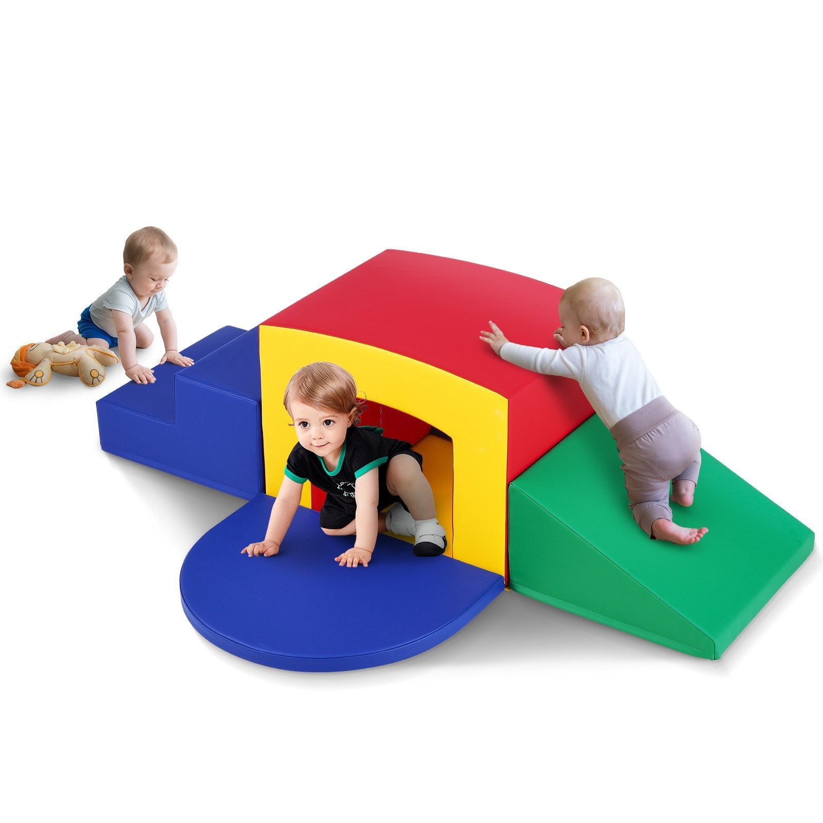 VEVOR Toddler Climbing Toys Indoor, 5 Piece Climb, Crawl and Tunnel Soft Play Equipment, Foam Climbing Toys, Kids Tunnel Maze with Stairs and Ramp,Indoor for Preschoolers Easy to Clean (Assorted) 