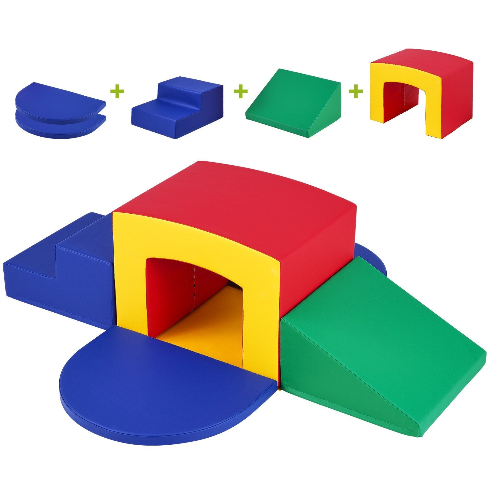 VEVOR Toddler Climbing Toys Indoor, 5 Piece Climb, Crawl and Tunnel Soft Play Equipment, Foam Climbing Toys, Kids Tunnel Maze with Stairs and Ramp,Indoor for Preschoolers Easy to Clean (Assorted) 