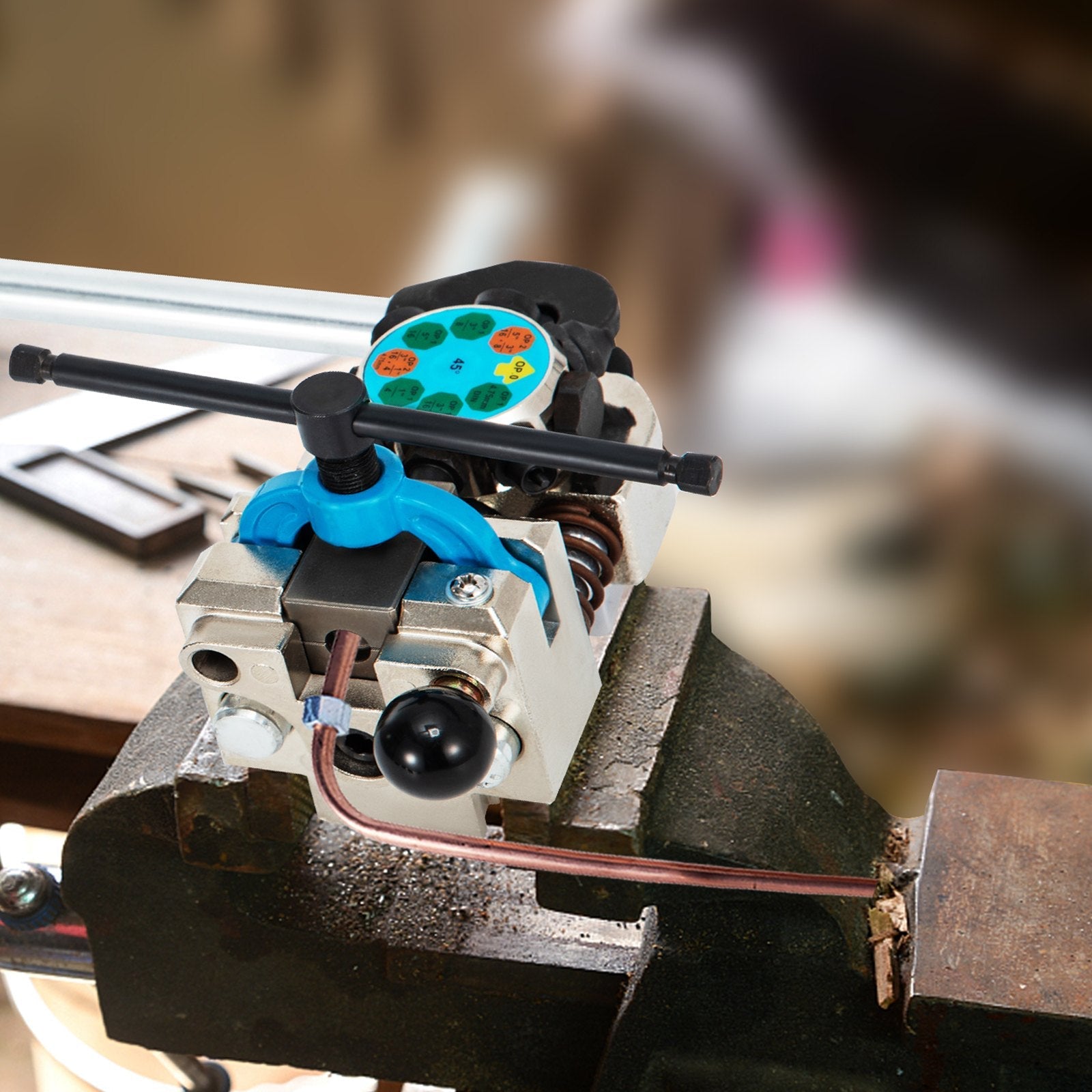 VEVOR Brake Line Flaring Tool, 37 & 45 Degree Single, Double, and Bubble Flares for 3/16", 1/4", 5/16" and 3/8" Tube Size, Suitable for Soft Metal of Copper Lines 